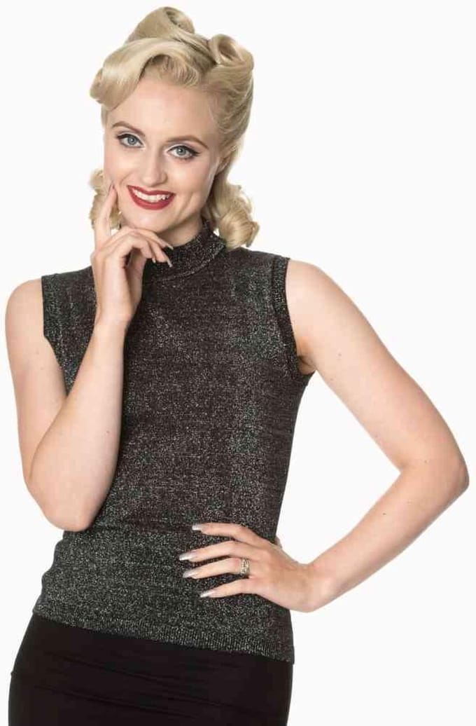 Dancing Days - A STARRY NIGHT Mouwloze top - M - Zilverkleurig