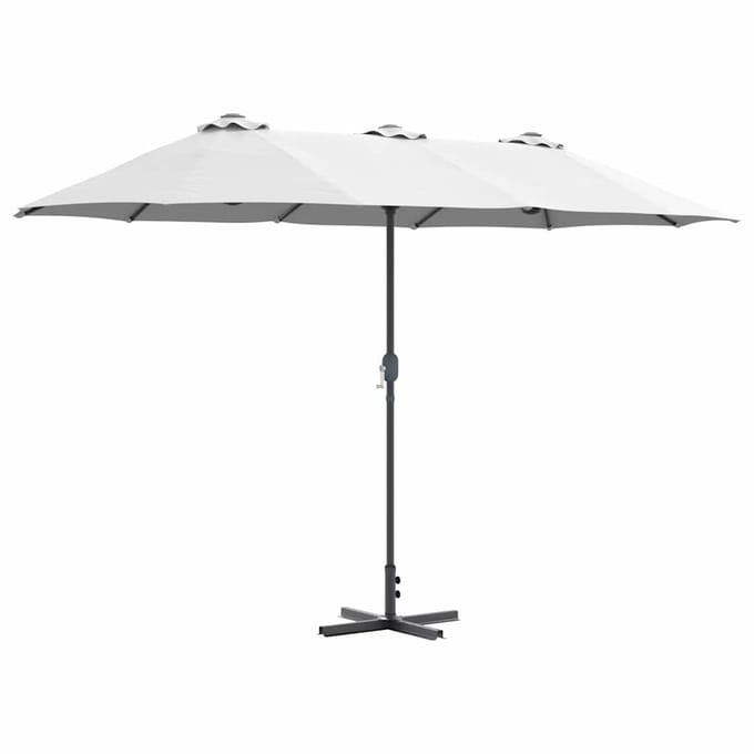 vidaXL - Tuinparasol - 370 - x - 197 - x - 239 - cm - Polyester - en - Aluminium - Zand