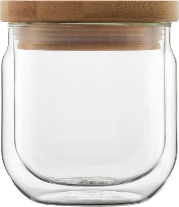 Luigi Bormioli Stapelbare Bowl in Borosilicaatglas met Bamboe Deksel 33cl - 9xH10,3cms - 4 stuks