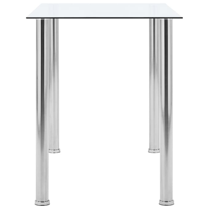 vidaXL - Eettafel - 120x60x75 - cm - gehard - glas - transparant