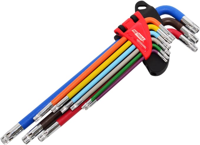 Awtools Torx Inbussleutel Set - Lange Kleur - 9 Stuks - T10-T50
