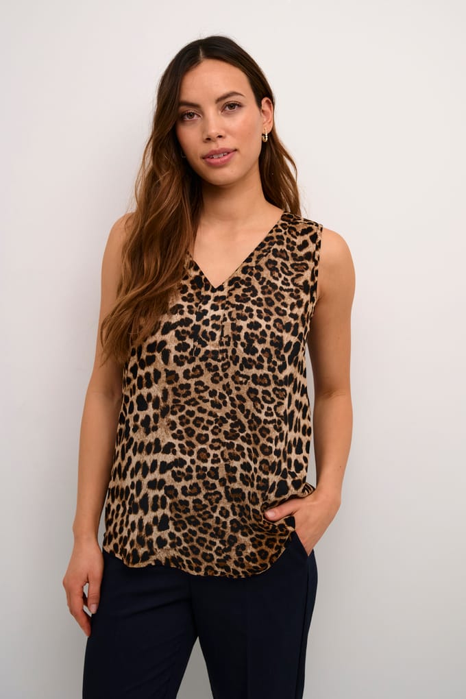 Mouwloos shirt Regular fit Classic Leopard