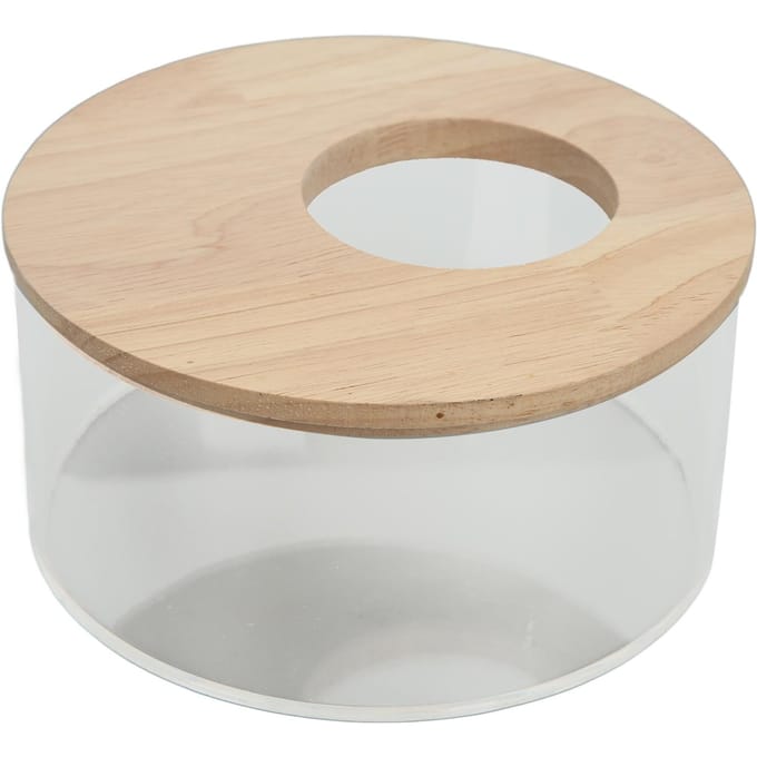 Bac à sable pour hamster, petit bac rond pour animaux de compagnie, en acrylique transparent, pour salle de bain. M beige