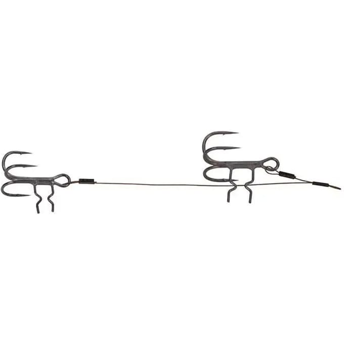 Fox Rage Strike Point Double Stinger - Maat : 13 & 6cm - 1 & 2 Hooks - 18kg - 40lb Wire