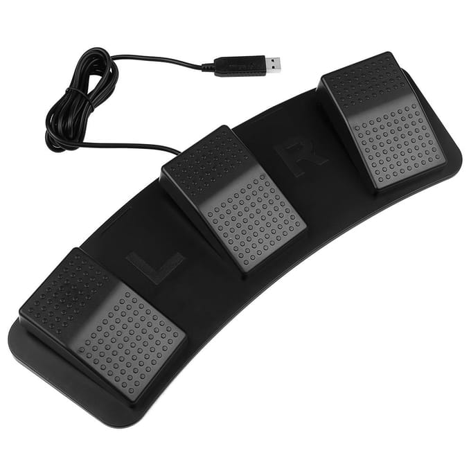 FS23-Pro USB drievoudige voetschakelaar Multifunctionele aangepaste voetpedaal mechanische schakelaar voor beeld zwart