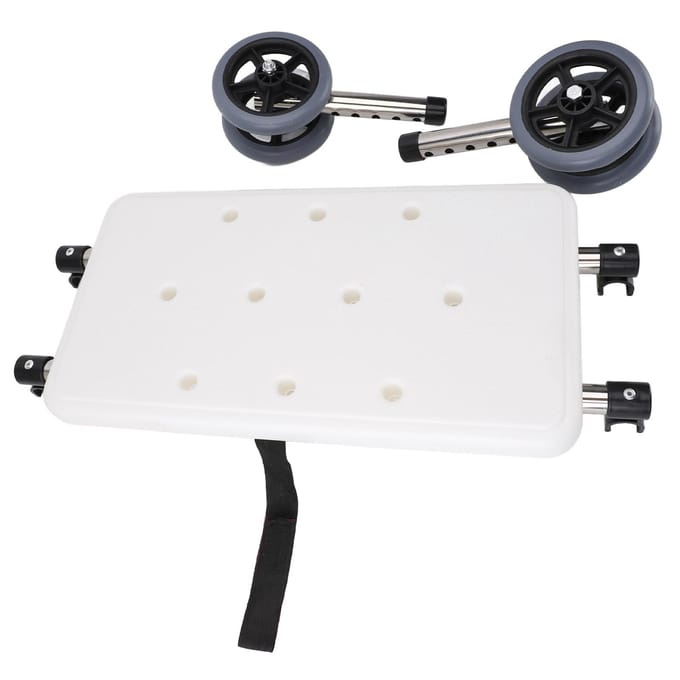 Ouderen Looprek Wit Badplank 1 Paar Grijs Dubbel Wiel 6 Verstelbare Hoogte Looprek Accessoire white