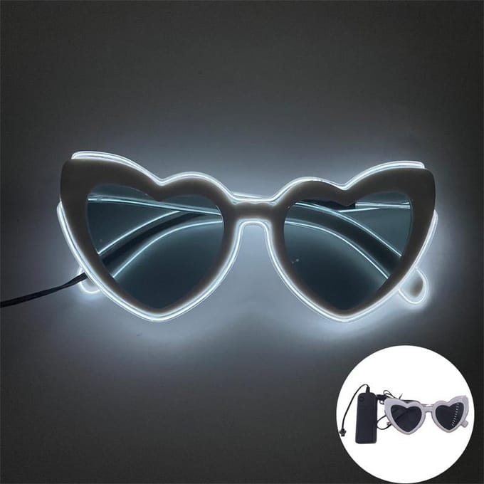 Hartvormige Bril Leuke Bruiloft Bril Led Bril Gloeiend Voor Cadeau Feest Bruidsdouche other gray