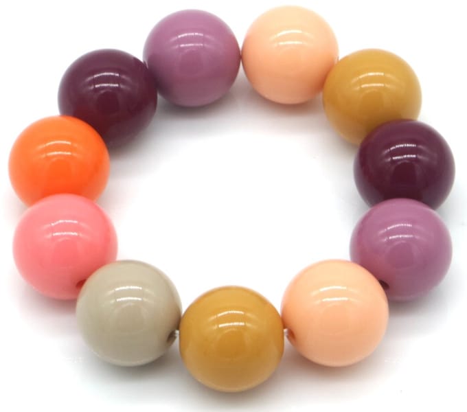 Armband - kralen - multicolor - 18mm - elastisch - dames - sieraden - casual - kleurrijk - cadeau