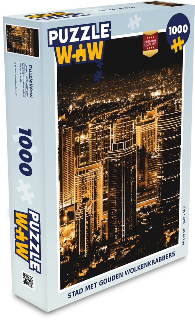 Puzzel Goud - Straten - Skyline - Legpuzzel - Puzzel 1000 stukjes volwassenen
