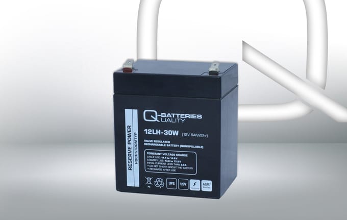 Q-Batteries 12LH-30W LH 12V 5Ah AGM