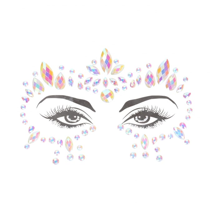 Shots - Ouch! OU851GLO - Body Jewelry Stickers - Face - Glow in the Dark - Opal