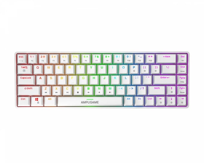 Fifine - GK1W - Mechanisch Toetsenbord - ANSI - 65% - QWERTY - Gaming Keyboard - Linear Red Switches