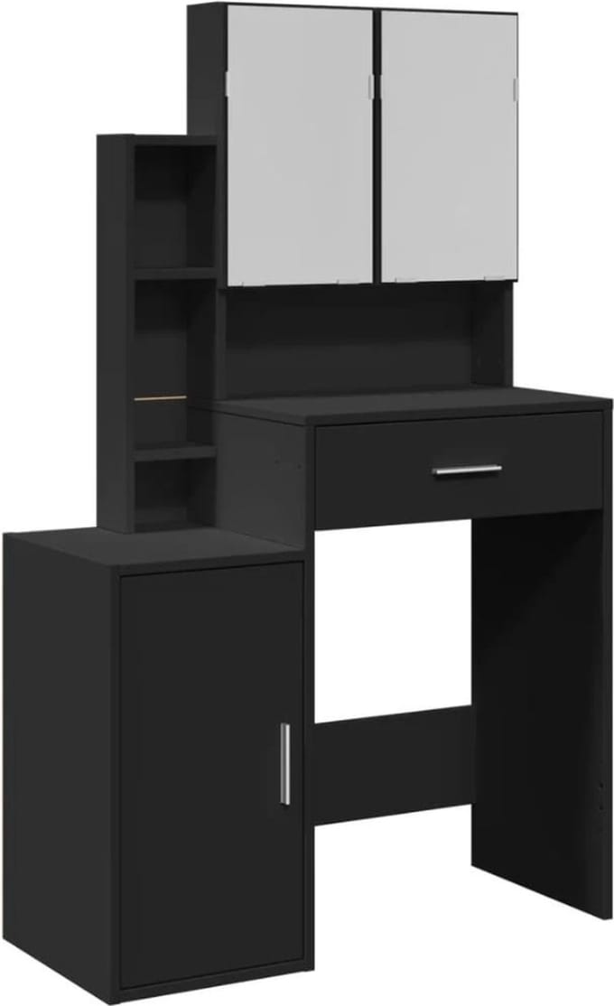 Kaptafel met spiegel - Make up tafel - Make up - Toilettafel - Met lades - Eiken