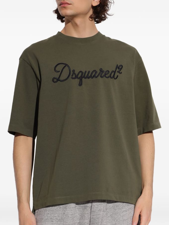 Dsquared2 T-shirt groen man borduurwerk logo