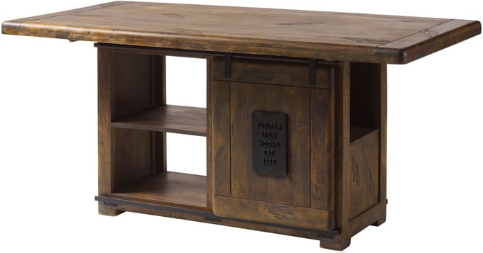 MASSIVMOEBEL24.DE RAILWAY eettafel bruin gelakt massief hout mango 180x90x76 cm (BxTxH)