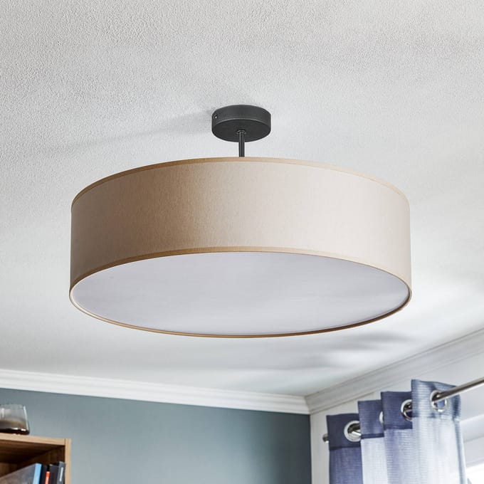 TK Lighting Plafondlamp Rondo met afstand, crème Ø 60 cm