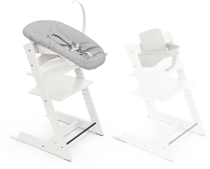 * Stokke® Tripp Trapp® Bundle Stoel + Babyset + Newborn Set | White / Grey