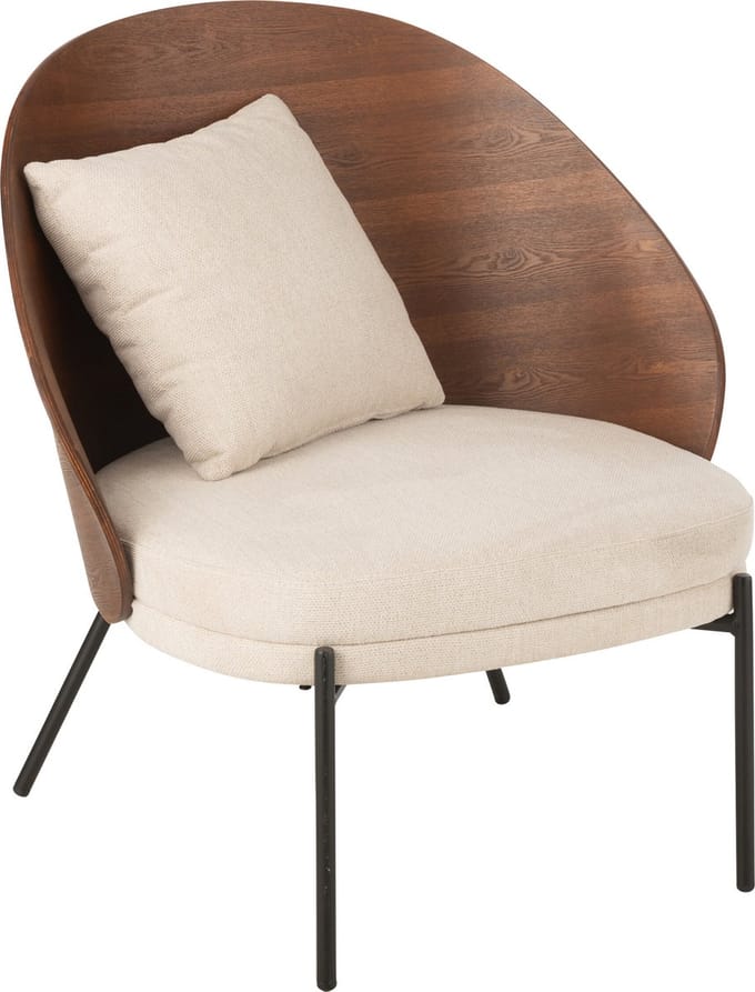 J-Line loungestoel - multiplex/metaal - bruin/beige