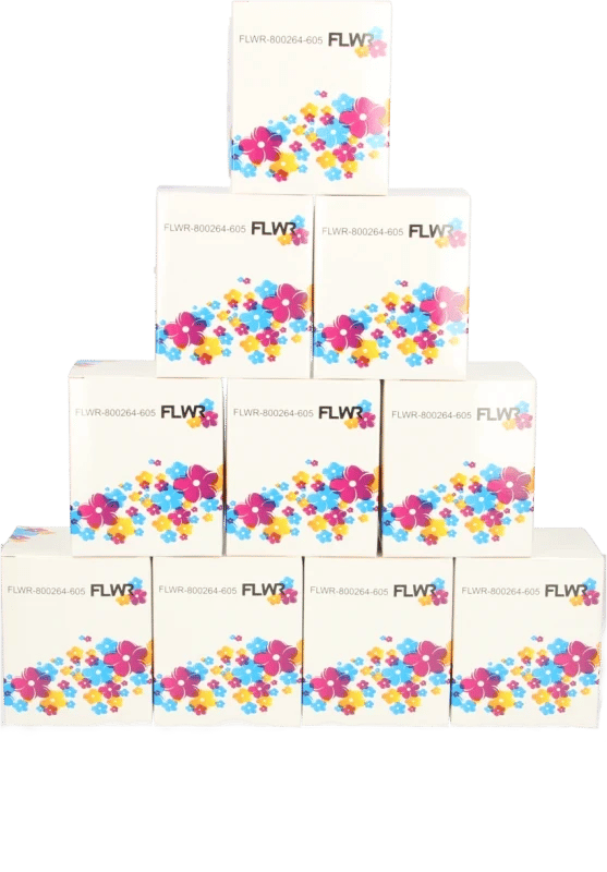 FLWR - Labelrol / 800264 / 10-pack 3000 labels / Wit - Geschikt voor Zebra