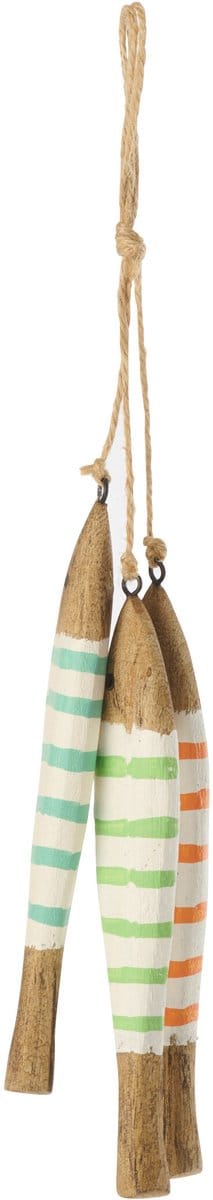 J-Line hanger Vis - hout - mix - small - 2 stuks