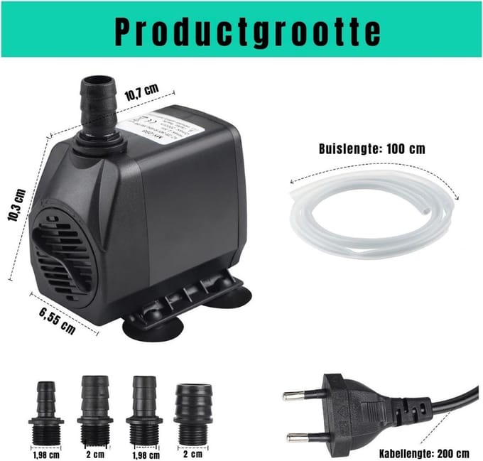 RWB® Dompelpomp Zwembad - Dompelpomp - Dompelwaterpomp - 2500L - 45Watt