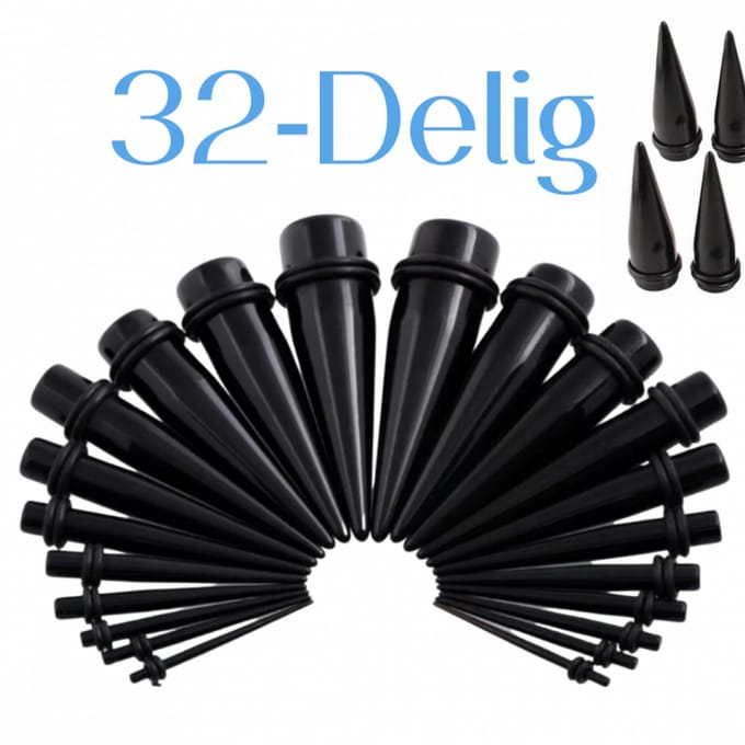 32-Delig Taper Stretcher set 1.6 t/m 24 mm - Charme Bijoux