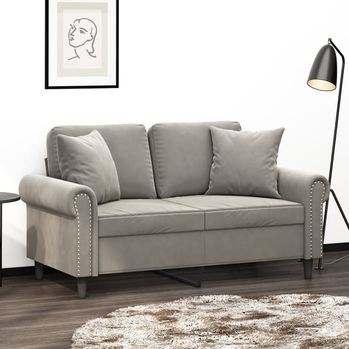 vidaXL - Sierkussens - 2 - st - 40x40 - cm - fluweel - lichtgrijs