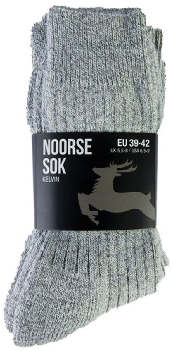 STAPP - 6-Pack - Kelvin Wollen Sokken - Noors - Stevig - Heren / Dames - grijs - 31-34 - 27299