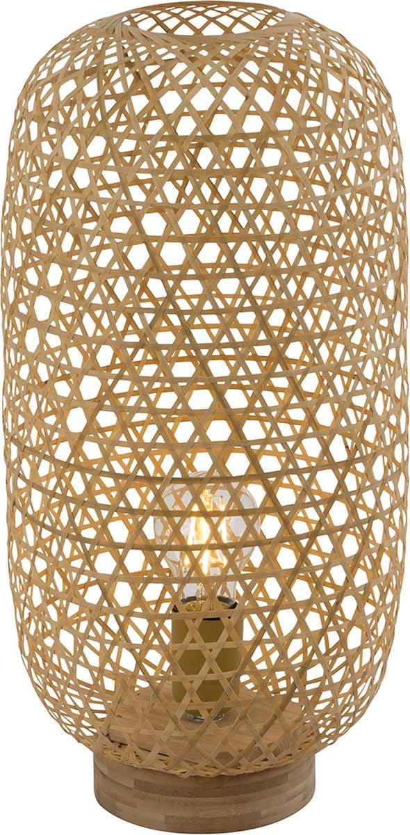 Tafellamp - naturel - Mirena - bamboe - Ø 22cm - E27 - 15367T1 - Globo