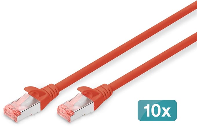 Digitus DK-1644-005-R-10 netwerkkabel Rood 0,5 m Cat6 S/FTP (S-STP)