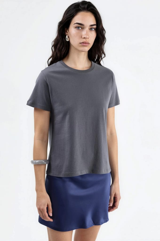 Effen Crew Neck Katoenen T-Shirt