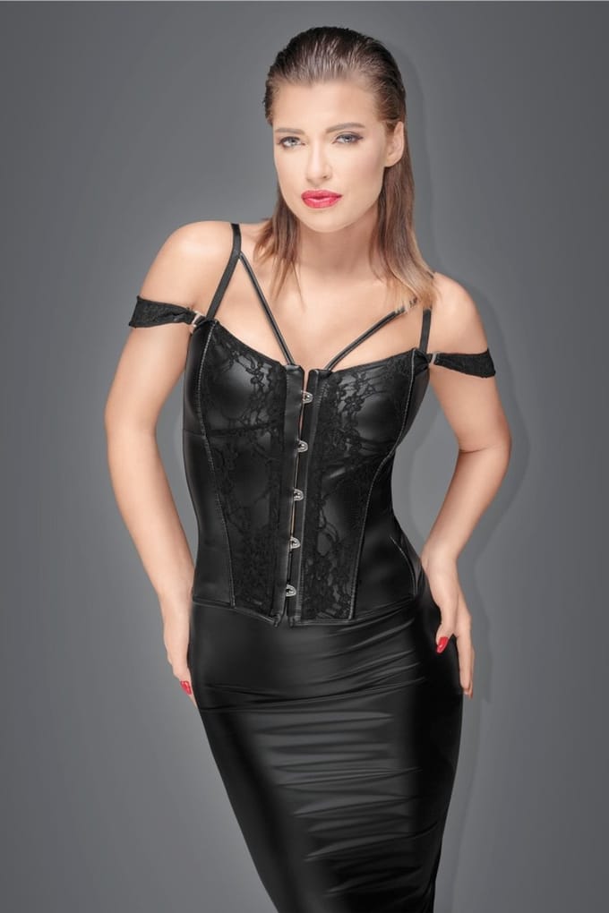 Noir Handmade - F159 Overbust korset - S - Zwart