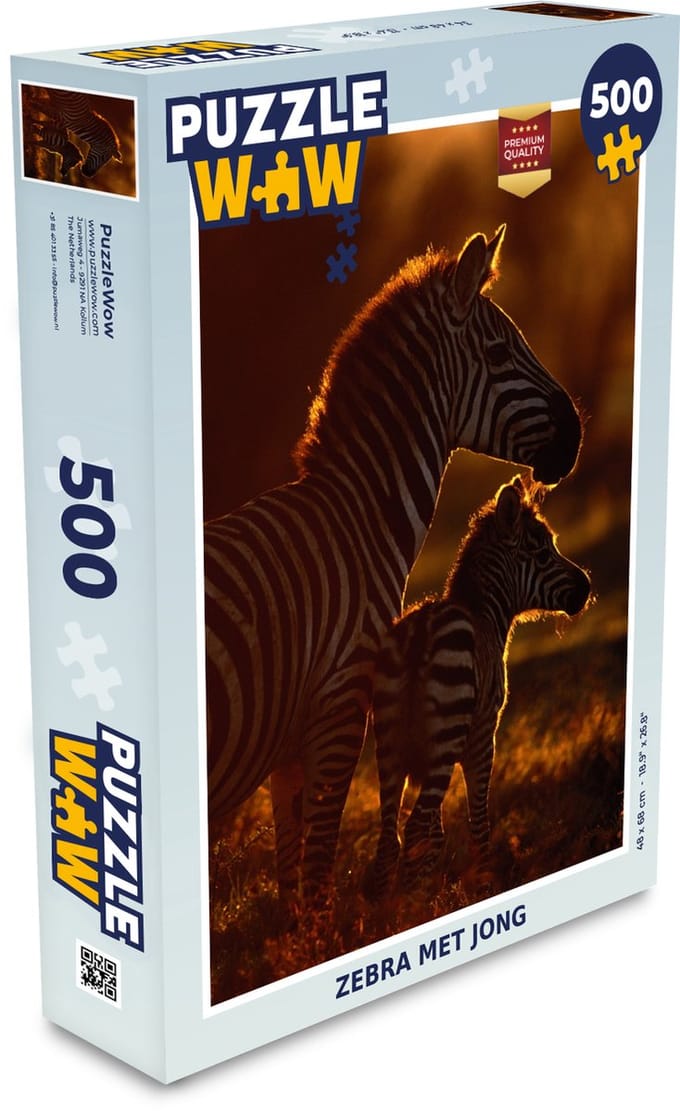 Puzzel Zebra - Zon - Veulen - Legpuzzel - Puzzel 500 stukjes