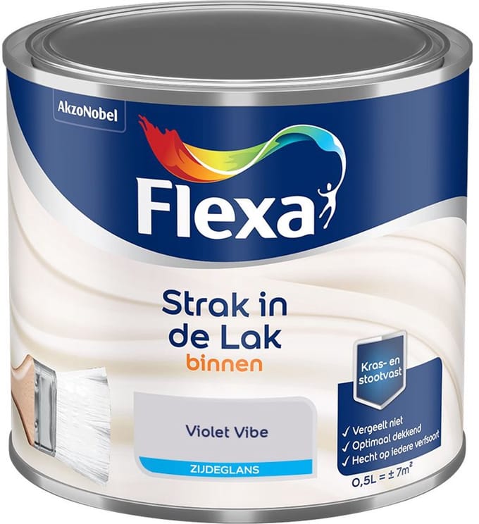 Flexa - Strak In De Lak Binnenlak Zijdeglans - Violet Vibe - Mengverf - 500 Ml