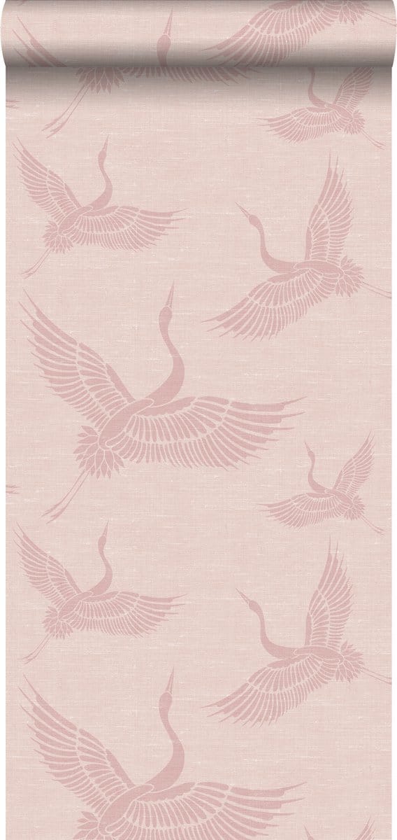 Origin Wallcoverings behang kraanvogels oudroze - 347757 - 0,53 x 10,05 m