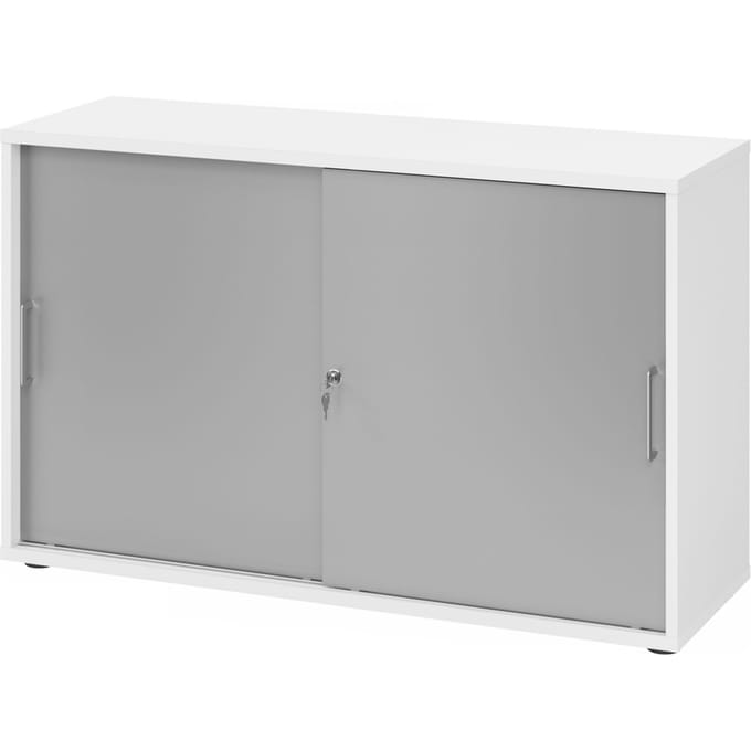 BETA 1752S | Schuifdeurkast | 2 OH - Metalen handvat Wit/Zilver