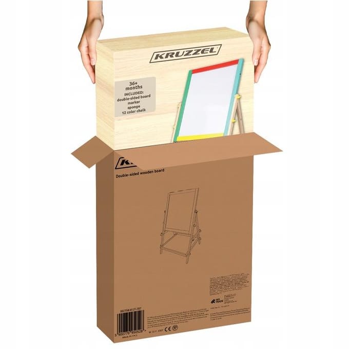 KRUZZEL Dubbelzijdig magnetisch roterend krijt- en whiteboard - Inclusief accessoires