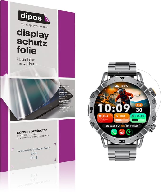 dipos – 6x Beschermfolie geschikt voor LIGE EF18 | Krasbestendige & heldere Screenprotector Ultra-Thin