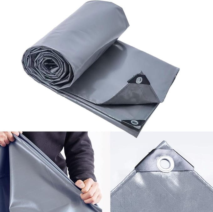 Dekzeil Waterdicht - Grondzeil Camping - Bescherming Buiten - Scheurvast PVC - 2x3 m - Grijs