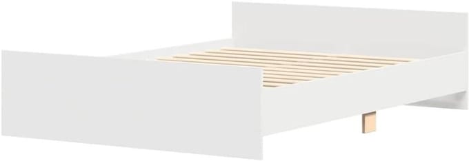 Bedframe met hoofdeinde - Ledikant Slaapkamer - Goede Nachtrust Creëren - Stevig Multiplex Lattenbodem - 120 x 190 cm - Wit