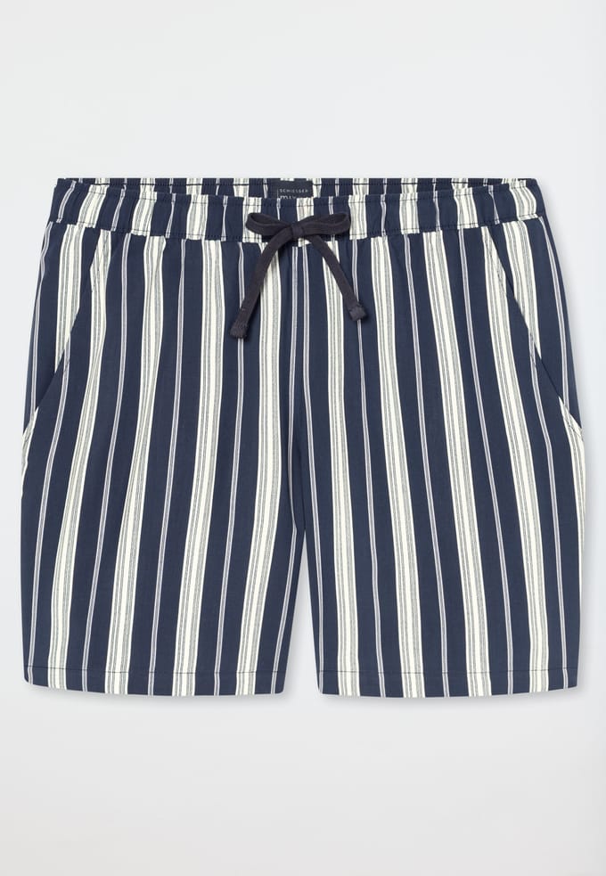 SCHIESSER Mix+Relax loungebroek kort - dames geweven short gestreept meerkleurig