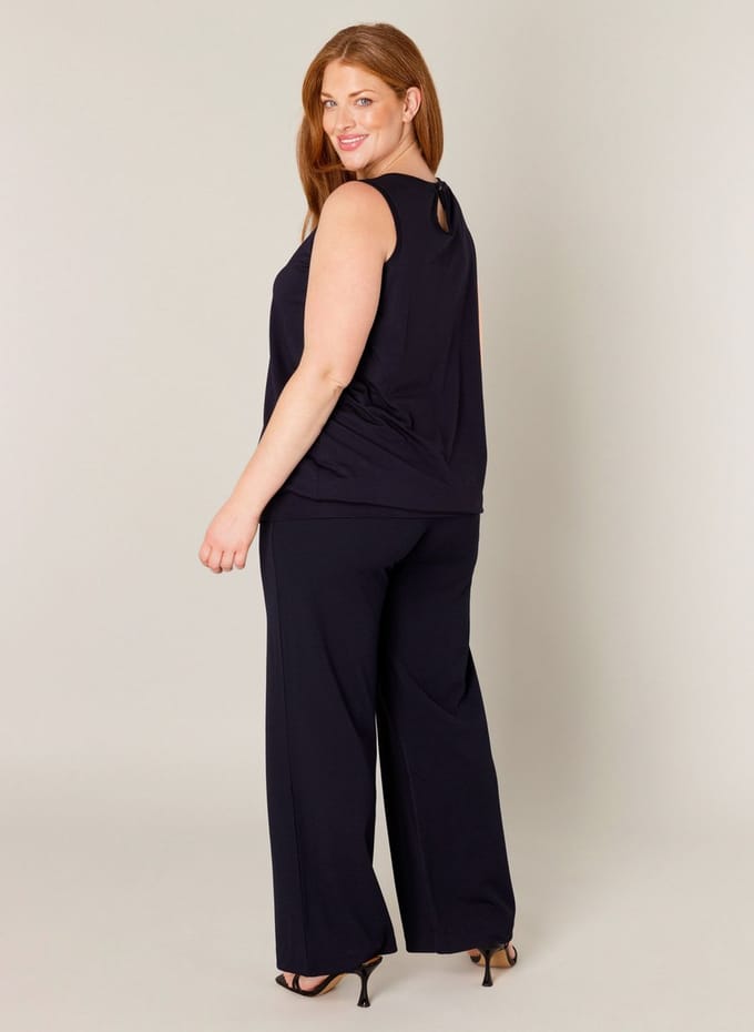 BASE LEVEL CURVY Yasmina Top - Dark Blue - maat 2(50)
