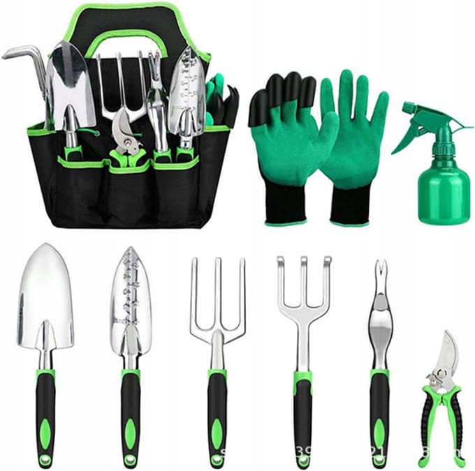 9-delige Tuingereedschap Set met Tas - Compleet voor de Tuinier