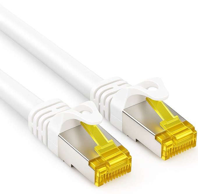 Cat 7 - S/FTP - Netwerkkabel - Patchkabel - Afgeschermd - 10 Gbps - 5 meter - Wit - Allteq