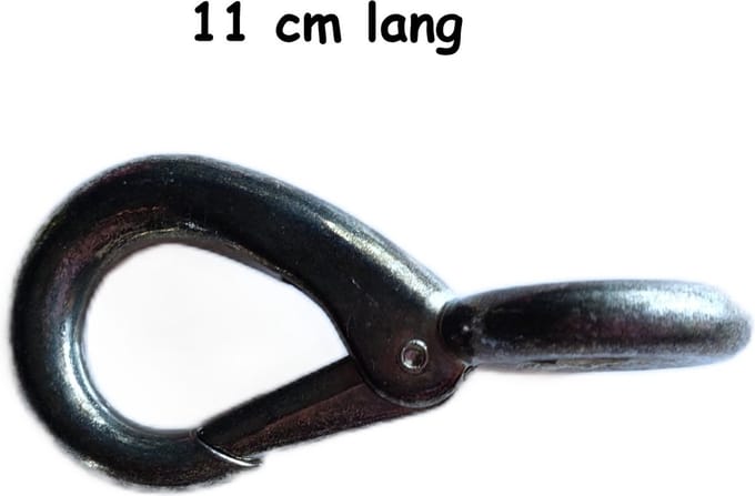 Musketonhaak - 11 cm lang - 1 stuk - Musketon sluiting - oog 2 cm breed - Sluiting lijn