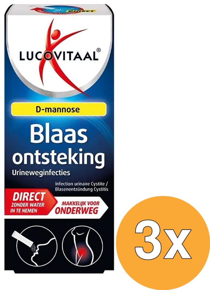 3x Lucovitaal Blaasontsteking D-mannose Direct (6 sachets)