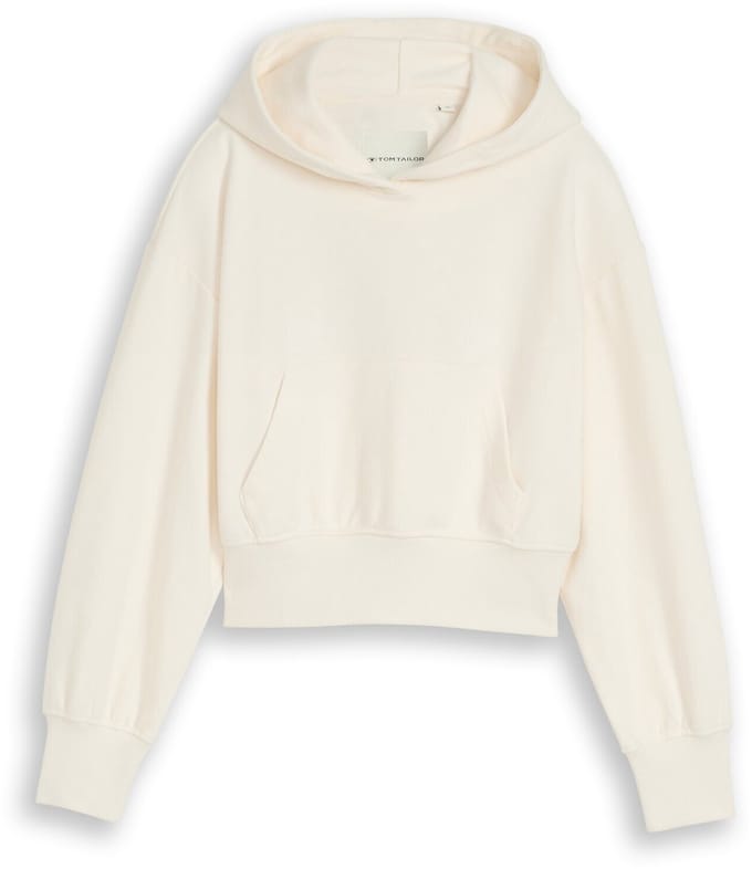 Tom Tailor - Oversized hoodie-sweatshirt met borduursel - Maat 152 - Gardenia White