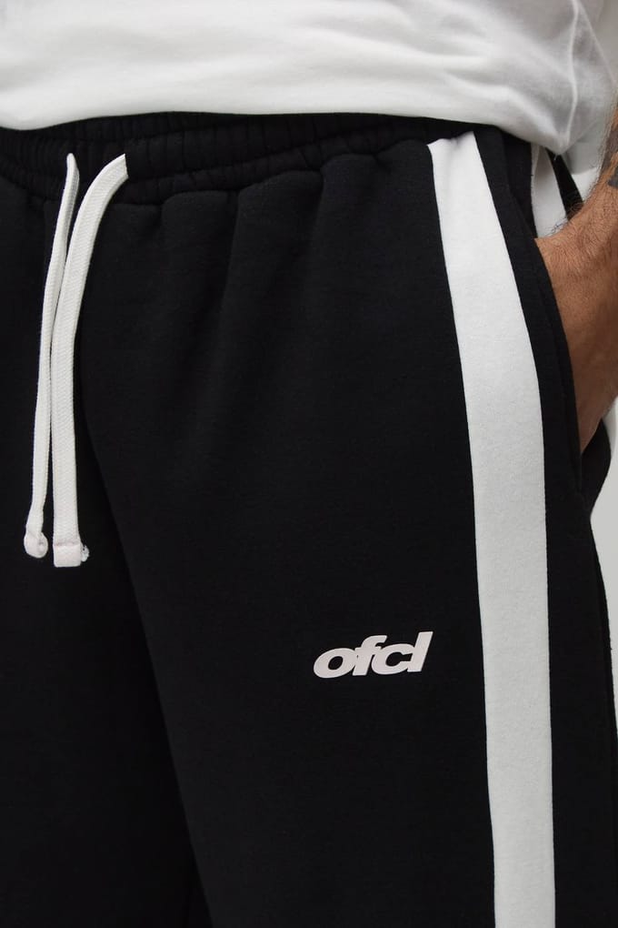 Baggy Fit Joggingbroek Met Panelen En Bungee Zoom | Black | Size Large