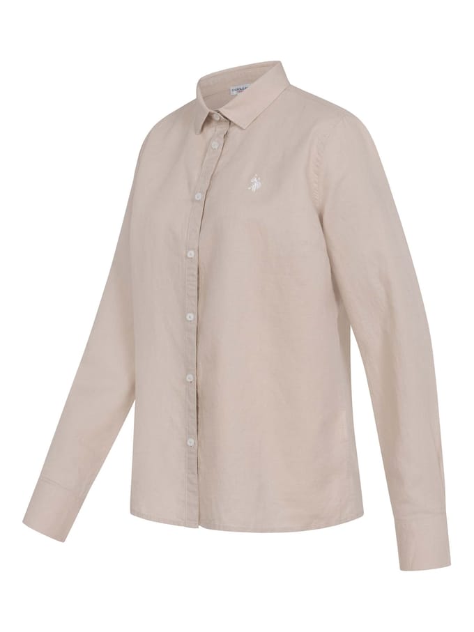 U.S. Polo Assn. dames linnen blouse van linnen-katoenmix