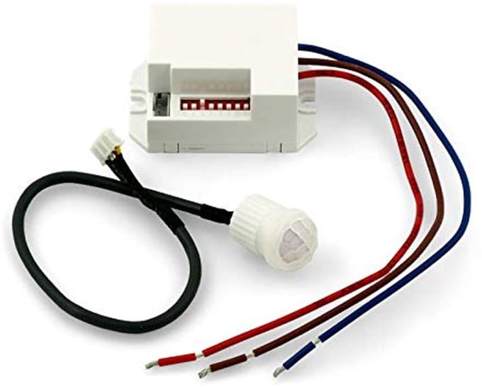 PIR-bewegingsmelder S4 inbouw binnen, geschikt voor LED, wandmontage, programmeerbare IR-sensor, bereik 3-6 m/160°